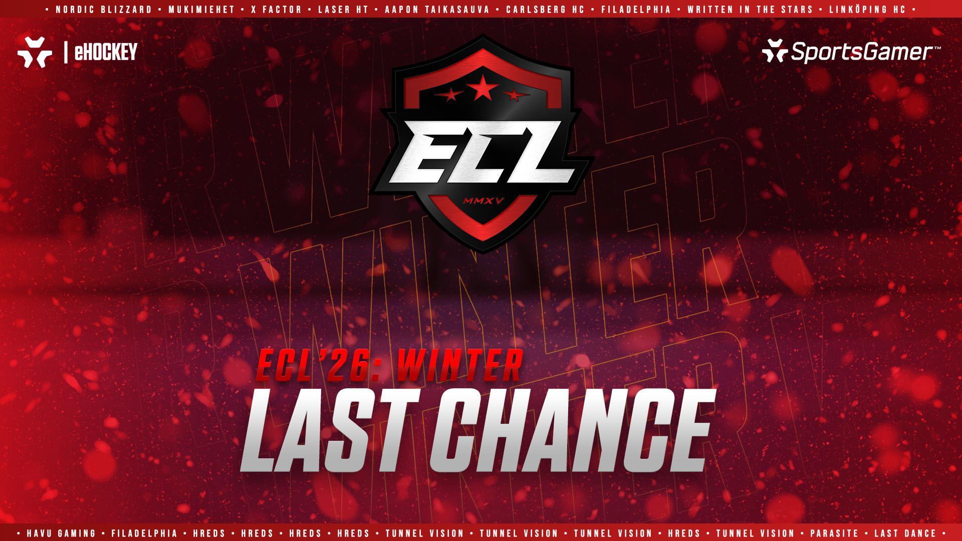 More information about "Last Chance to Sign Up for the ECL 26: Winter!"